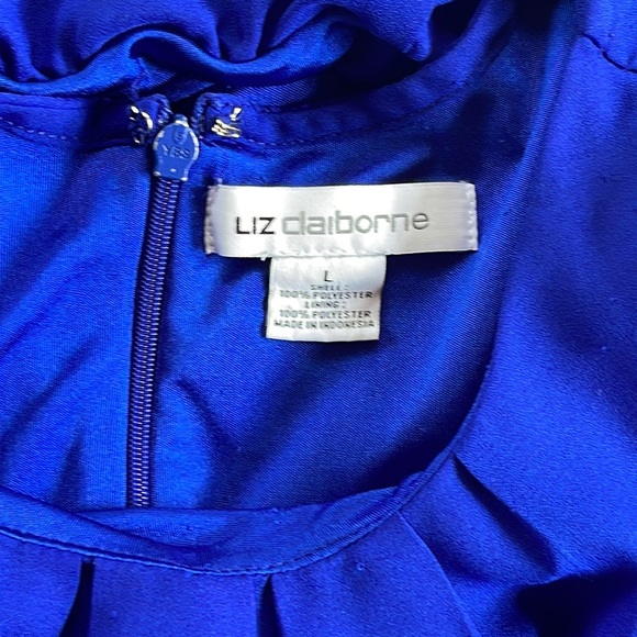 Liz Claiborne Royal Blue L Sleeveless Blouse - Picture 7 of 8